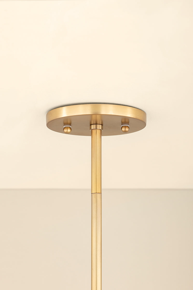 Mitzi by Hudson Valley Lighting Gabrielle Small Pendant in Aged Brass / Matte Champagne, detail view 3