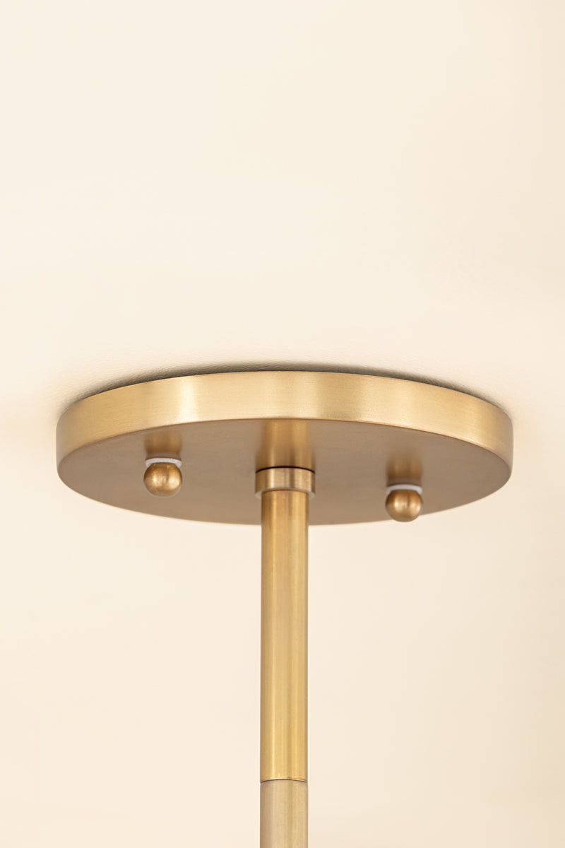 Mitzi by Hudson Valley Lighting Gabrielle Small Pendant in Aged Brass / Matte Champagne, detail view 4