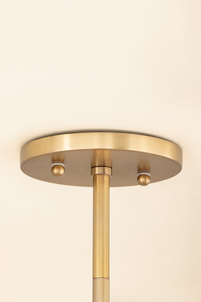 Mitzi by Hudson Valley Lighting Gabrielle Small Pendant in Aged Brass / Matte Champagne, detail view 4