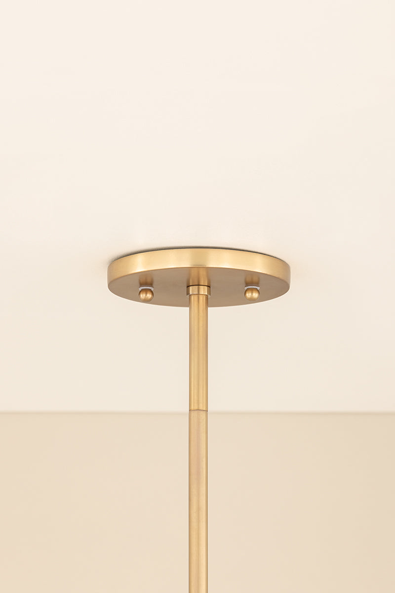 Mitzi by Hudson Valley Lighting Gabrielle Large Pendant in Aged Brass / Matte Champagne, detail view 5