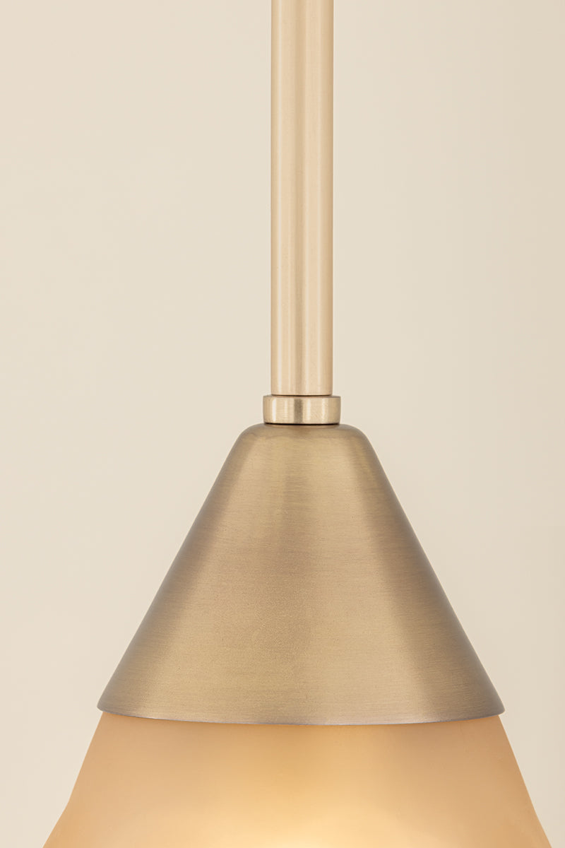 Mitzi by Hudson Valley Lighting Gabrielle Small Pendant in Aged Brass / Matte Champagne, detail view 5