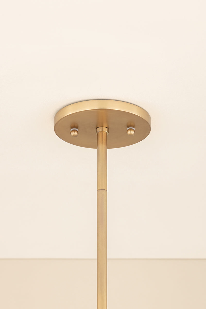 Mitzi by Hudson Valley Lighting Gabrielle Large Pendant in Aged Brass / Matte Champagne, detail view 6