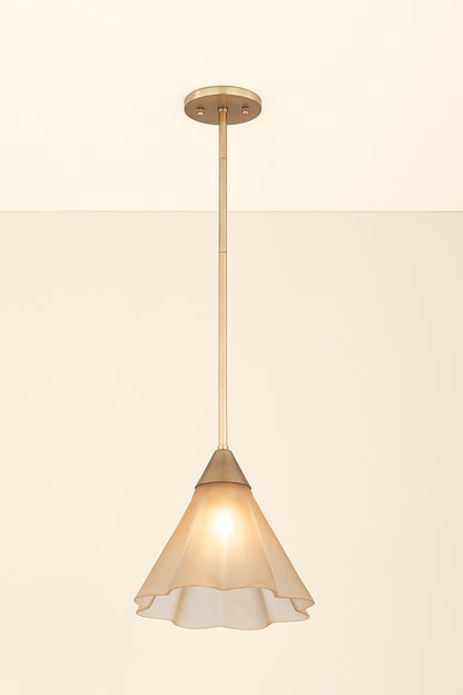 Mitzi by Hudson Valley Lighting Gabrielle Small Pendant in Aged Brass / Matte Champagne, detail view 6