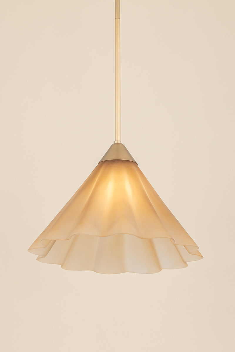 Mitzi by Hudson Valley Lighting Gabrielle Large Pendant in Aged Brass / Matte Champagne, detail view 7