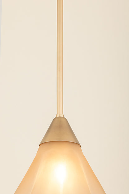 Mitzi by Hudson Valley Lighting Gabrielle Small Pendant in Aged Brass / Matte Champagne, detail view 7