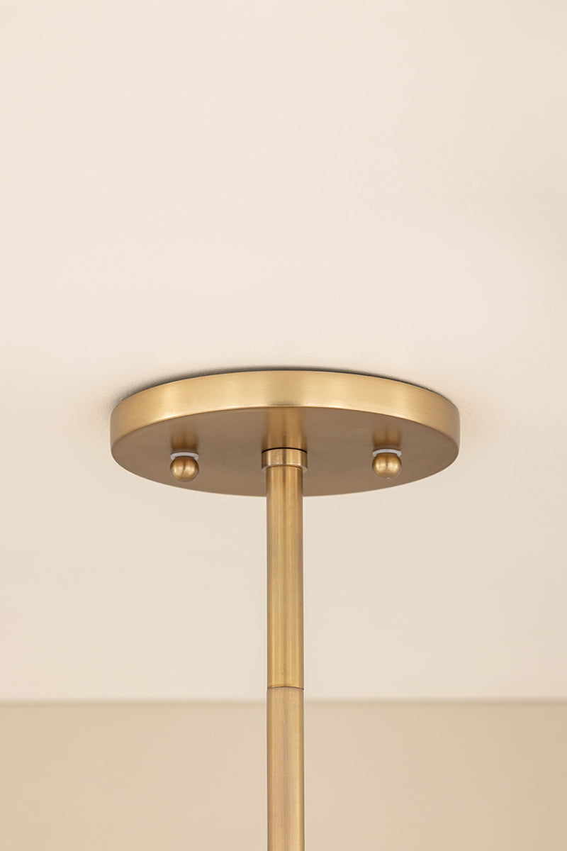 Mitzi by Hudson Valley Lighting Gabrielle Large Pendant in Aged Brass / Matte Champagne, detail view 9