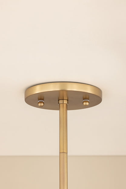 Mitzi by Hudson Valley Lighting Gabrielle Large Pendant in Aged Brass / Matte Champagne, detail view 9