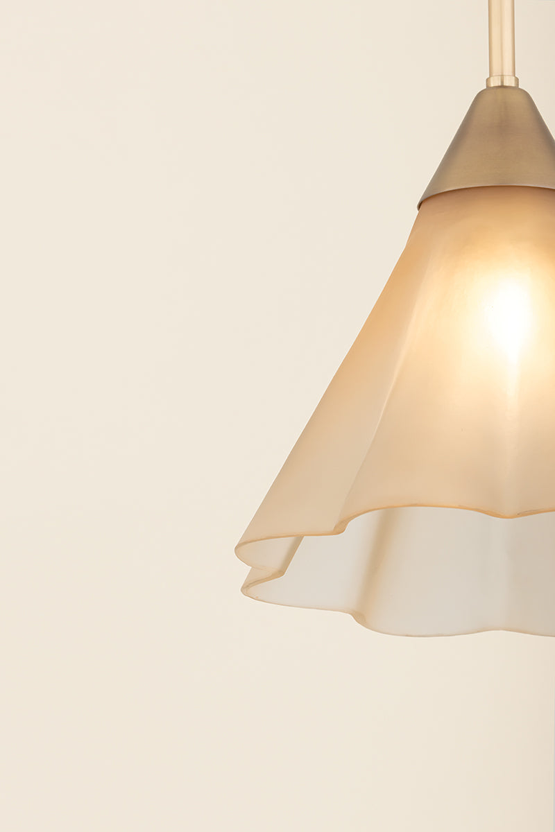 Mitzi by Hudson Valley Lighting Gabrielle Small Pendant in Aged Brass / Matte Champagne, detail view 9