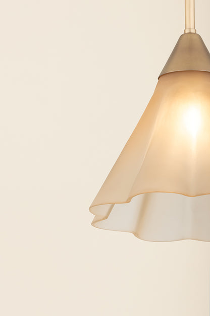Mitzi by Hudson Valley Lighting Gabrielle Small Pendant in Aged Brass / Matte Champagne, detail view 9