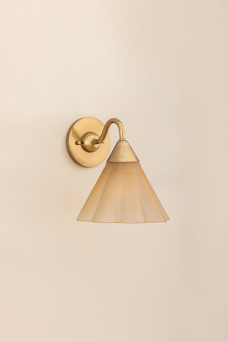 Mitzi by Hudson Valley Lighting Gabrielle Wall Sconce in Aged Brass / Matte Champagne, detail view 10