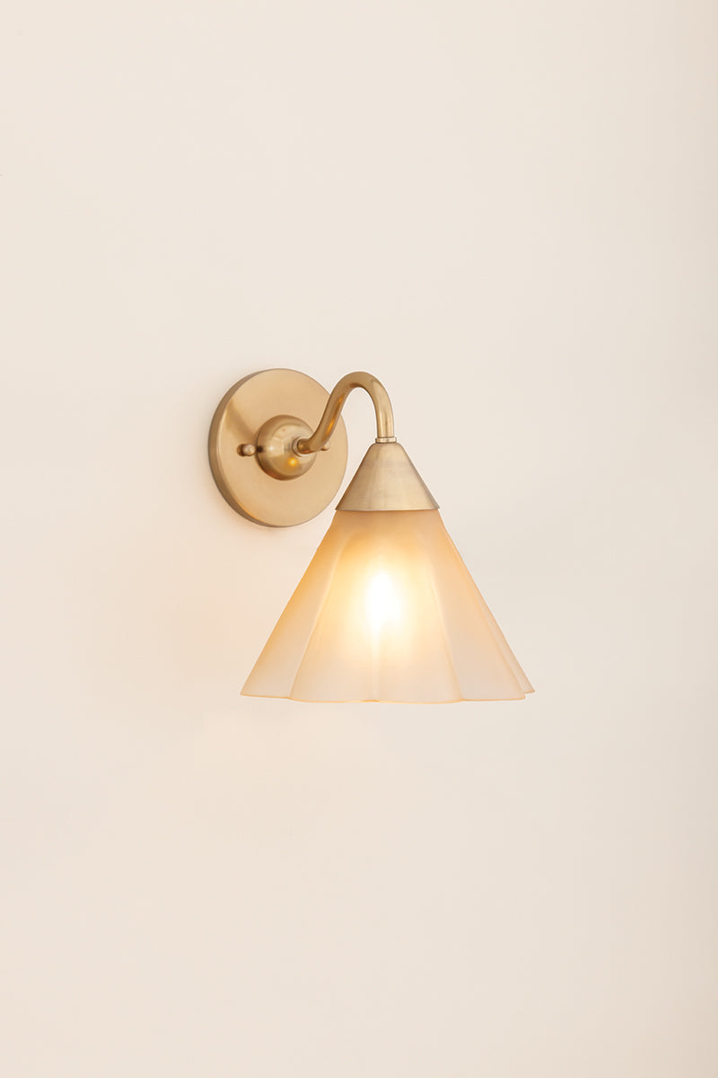 Mitzi by Hudson Valley Lighting Gabrielle Wall Sconce in Aged Brass / Matte Champagne, detail view 11