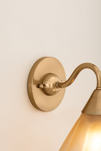Mitzi by Hudson Valley Lighting Gabrielle Wall Sconce in Aged Brass / Matte Champagne, detail view 12
