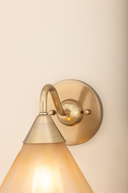 Mitzi by Hudson Valley Lighting Gabrielle Wall Sconce in Aged Brass / Matte Champagne, detail view 4