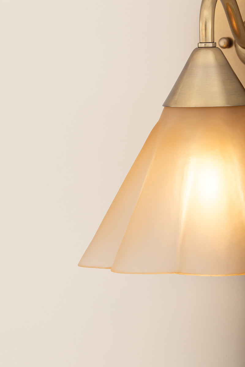 Mitzi by Hudson Valley Lighting Gabrielle Wall Sconce in Aged Brass / Matte Champagne, detail view 5