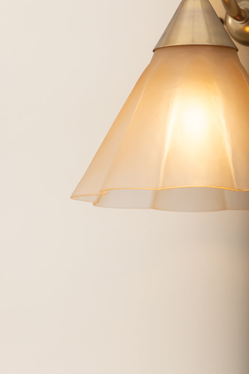 Mitzi by Hudson Valley Lighting Gabrielle Wall Sconce in Aged Brass / Matte Champagne, detail view 6