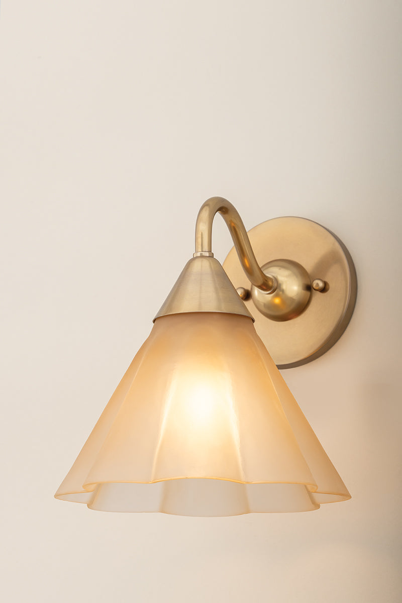 Mitzi by Hudson Valley Lighting Gabrielle Wall Sconce in Aged Brass / Matte Champagne, detail view 8
