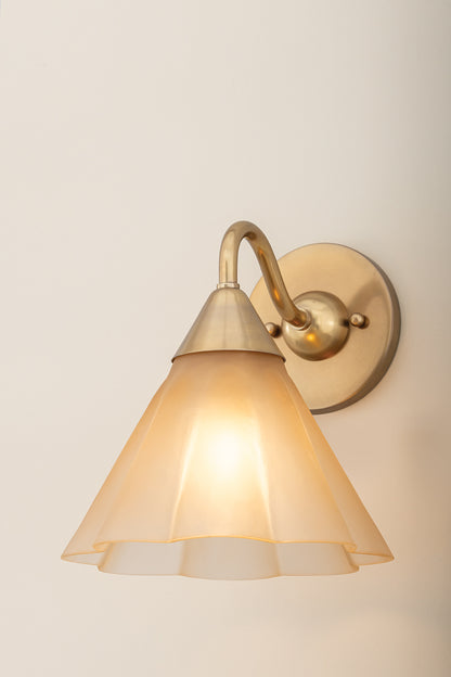 Mitzi by Hudson Valley Lighting Gabrielle Wall Sconce in Aged Brass / Matte Champagne, detail view 8