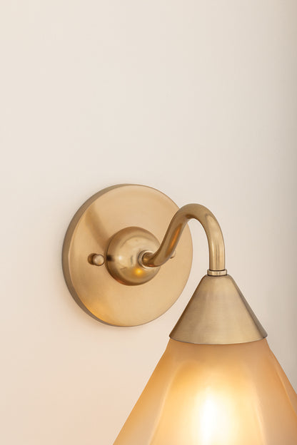 Mitzi by Hudson Valley Lighting Gabrielle Wall Sconce in Aged Brass / Matte Champagne, detail view 9