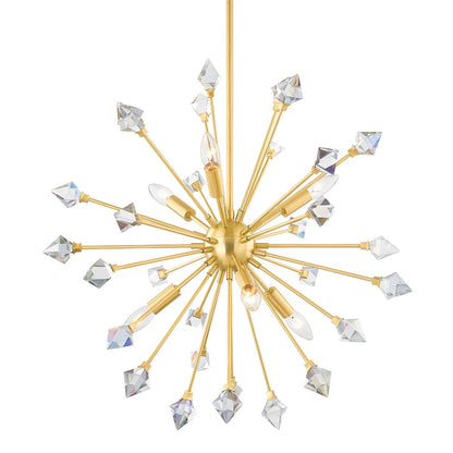 Mitzi by Hudson Valley Lighting Genesis 6-Light Chandelier in Aged Brass
