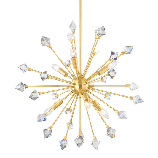 Mitzi by Hudson Valley Lighting Genesis 6-Light Chandelier in Aged Brass