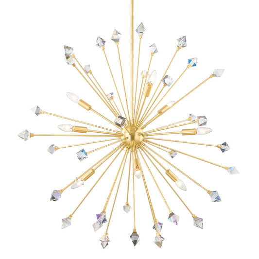 Mitzi by Hudson Valley Lighting Genesis 9-Light Chandelier in Aged Brass