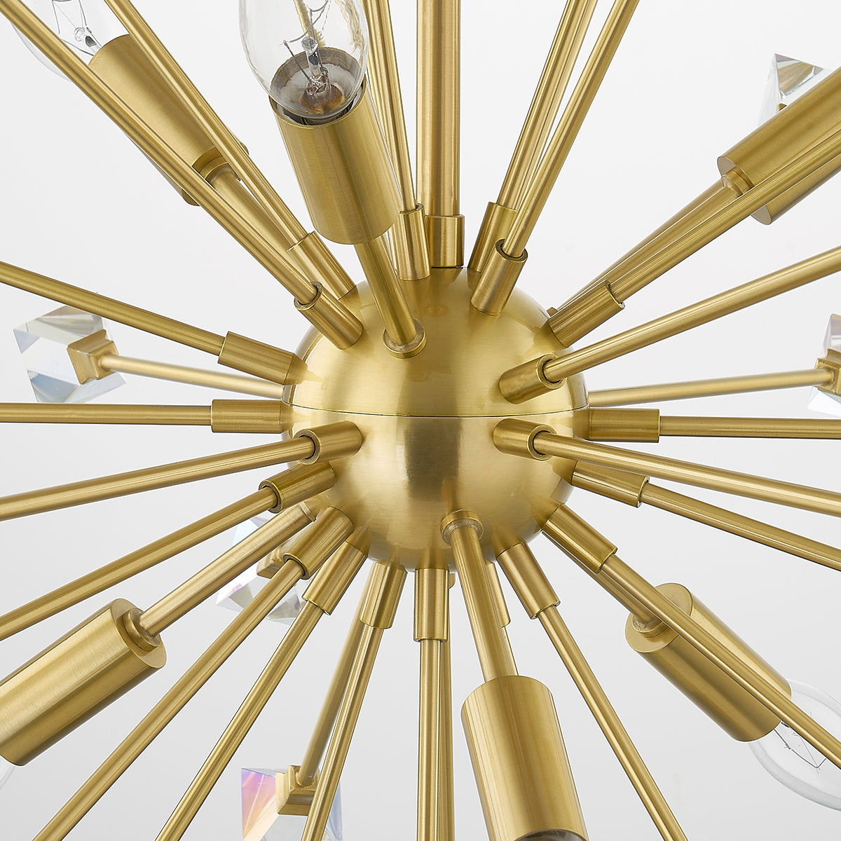Mitzi by Hudson Valley Lighting Genesis 6-Light Chandelier in Aged Brass, detail view 1