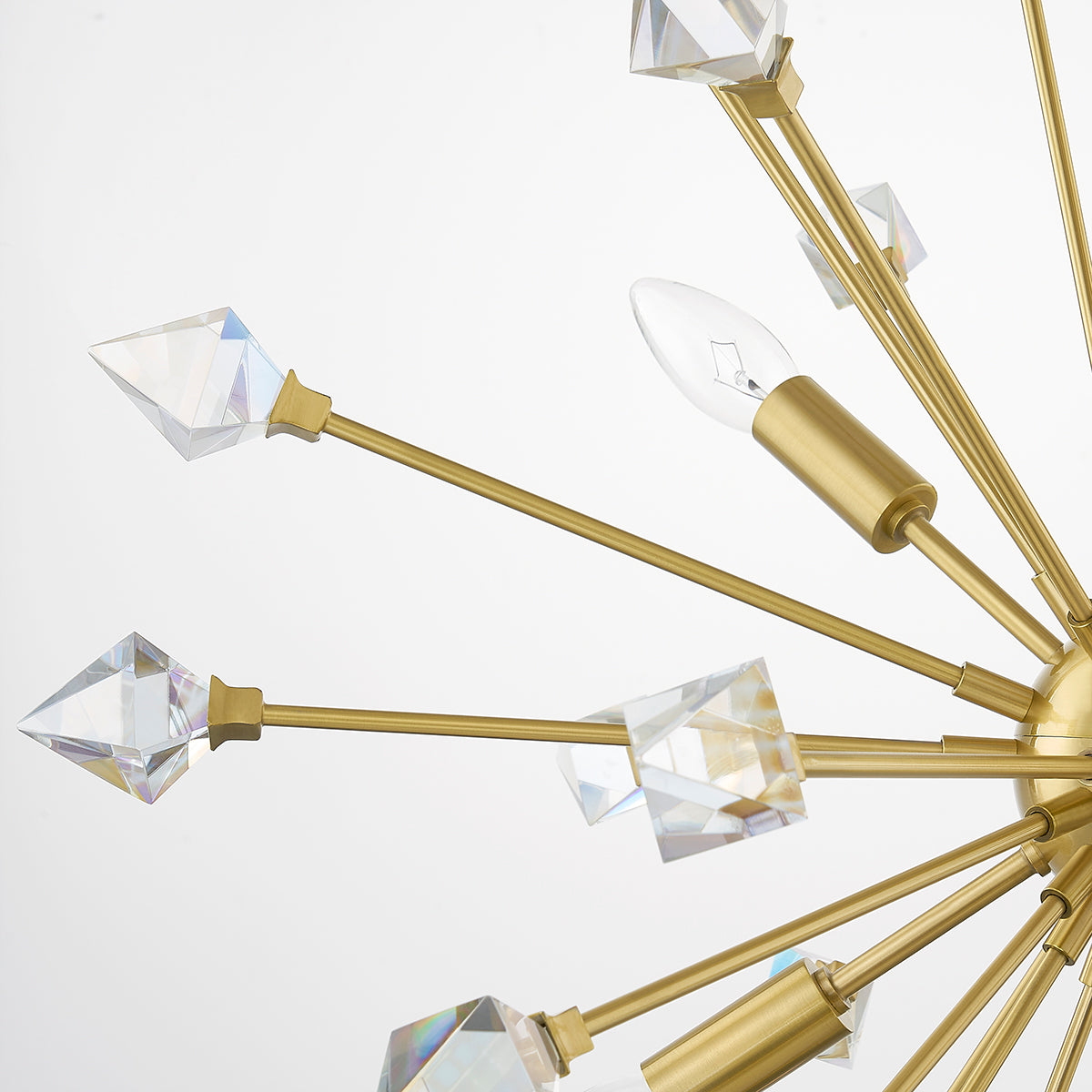 Mitzi by Hudson Valley Lighting Genesis 6-Light Chandelier in Aged Brass, detail view 2