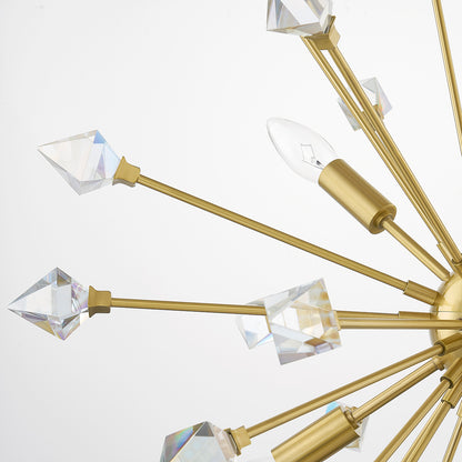 Mitzi by Hudson Valley Lighting Genesis 6-Light Chandelier in Aged Brass, detail view 2