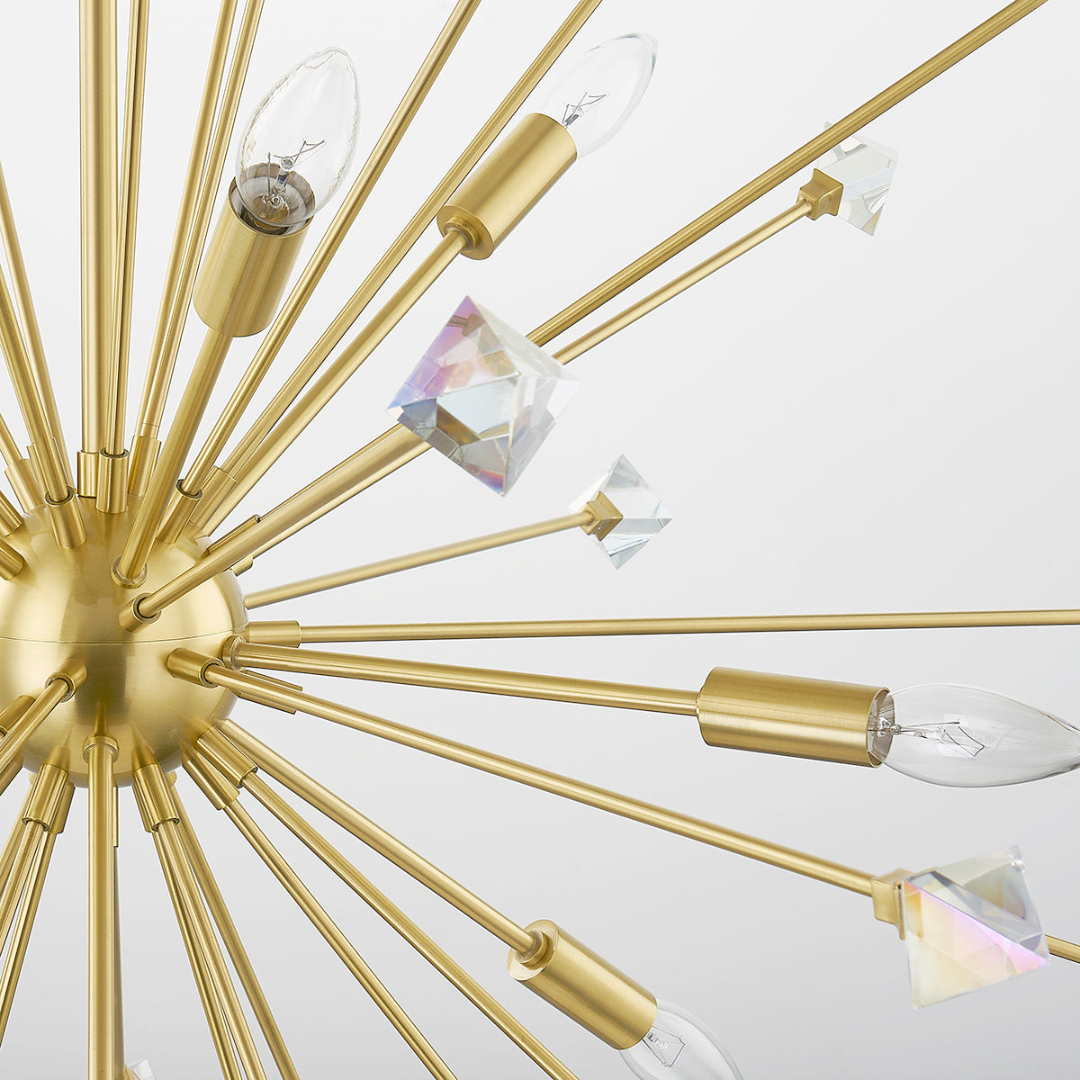 Mitzi by Hudson Valley Lighting Genesis 9-Light Chandelier in Aged Brass, detail view 2
