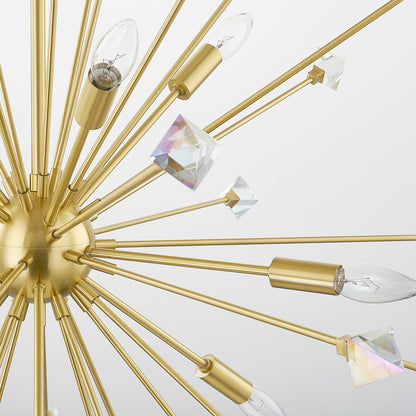Mitzi by Hudson Valley Lighting Genesis 9-Light Chandelier in Aged Brass, detail view 2