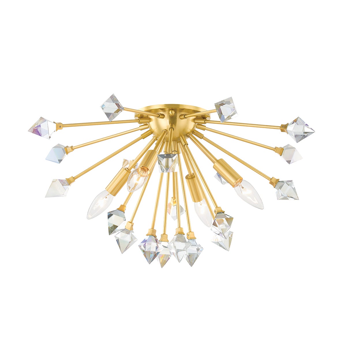 Mitzi by Hudson Valley Lighting Genesis Flush Mount in Aged Brass