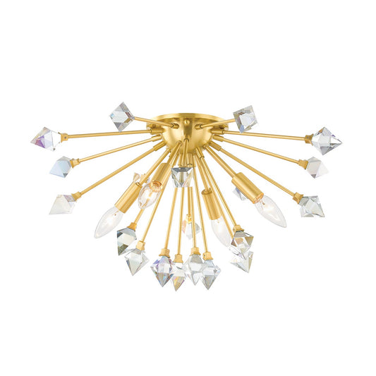 Mitzi by Hudson Valley Lighting Genesis Flush Mount in Aged Brass