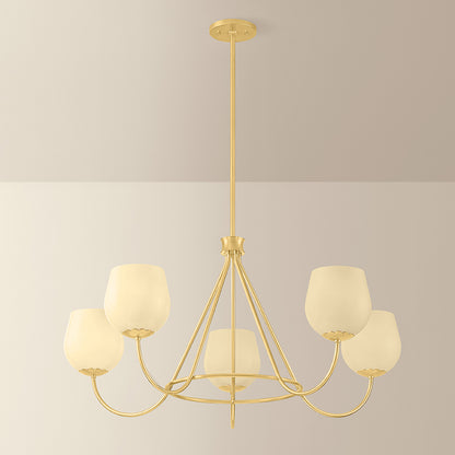 Mitzi by Hudson Valley Lighting Genevieve Chandelier in Aged Brass, detail view 5