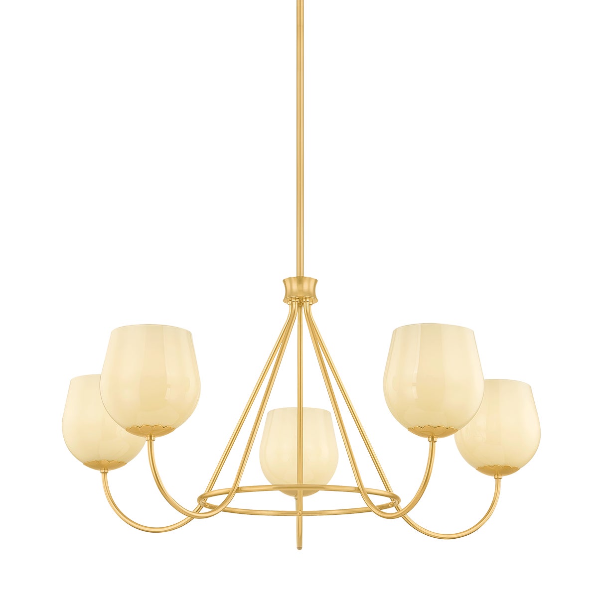 Mitzi by Hudson Valley Lighting Genevieve Chandelier in Aged Brass