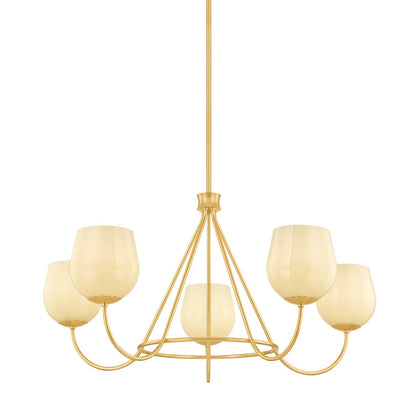 Mitzi by Hudson Valley Lighting Genevieve Chandelier in Aged Brass