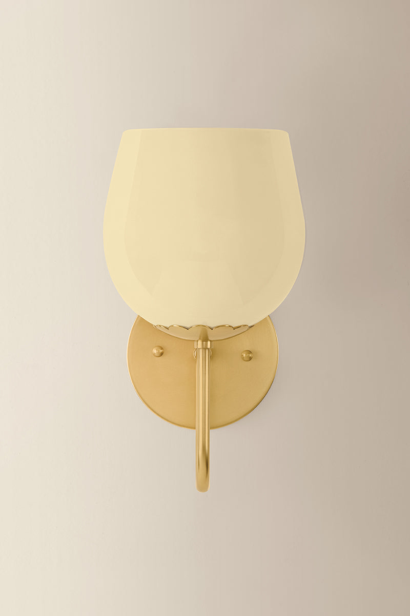 Mitzi by Hudson Valley Lighting Genevieve Wall Sconce in Aged Brass, detail view 1