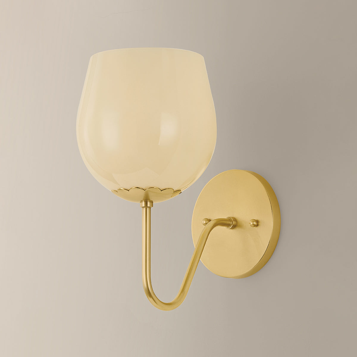 Mitzi by Hudson Valley Lighting Genevieve Wall Sconce in Aged Brass, detail view 3