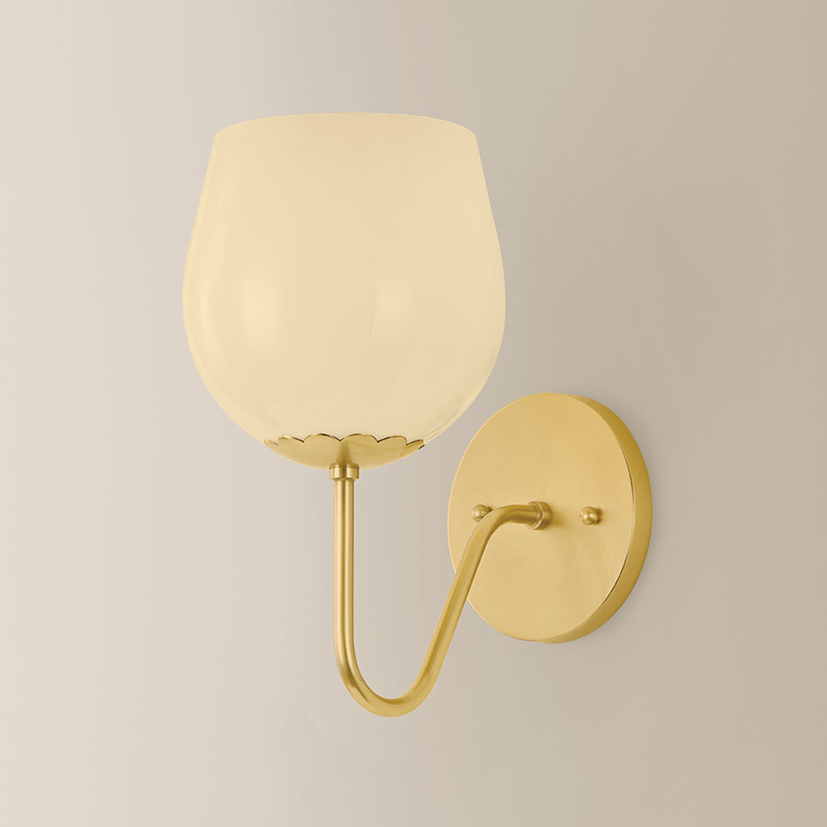 Mitzi by Hudson Valley Lighting Genevieve Wall Sconce in Aged Brass, detail view 5