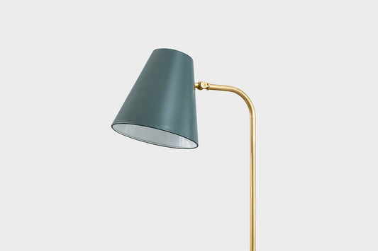 Mitzi by Hudson Valley Lighting Georgann Floor Lamp in Aged Brass / Soft Studio Green, detail view 1