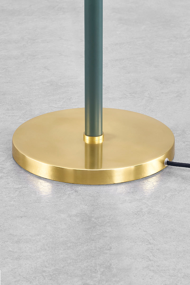 Mitzi by Hudson Valley Lighting Georgann Floor Lamp in Aged Brass / Soft Studio Green, detail view 2