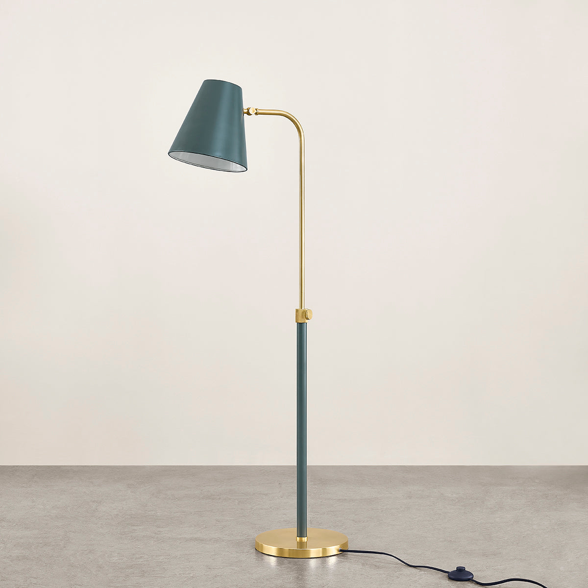 Mitzi by Hudson Valley Lighting Georgann Floor Lamp in Aged Brass / Soft Studio Green, detail view 3