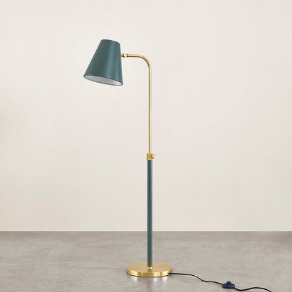 Mitzi by Hudson Valley Lighting Georgann Floor Lamp in Aged Brass / Soft Studio Green, detail view 3