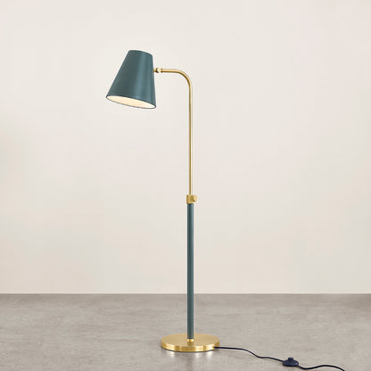 Mitzi by Hudson Valley Lighting Georgann Floor Lamp in Aged Brass / Soft Studio Green, detail view 4