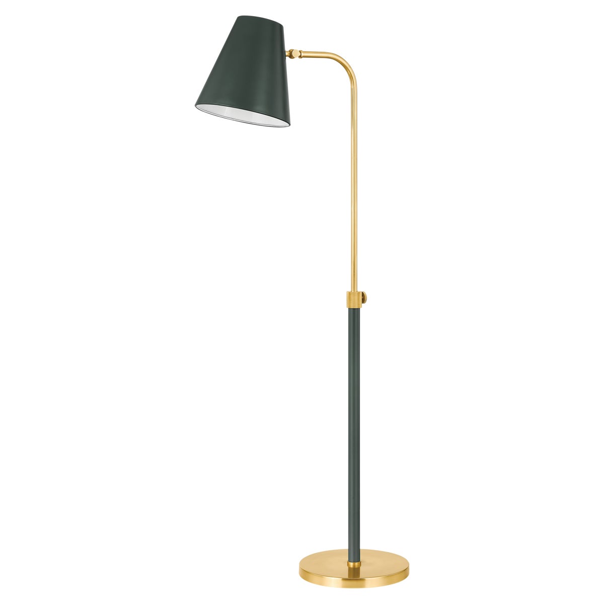 Mitzi by Hudson Valley Lighting Georgann Floor Lamp in Aged Brass / Soft Studio Green