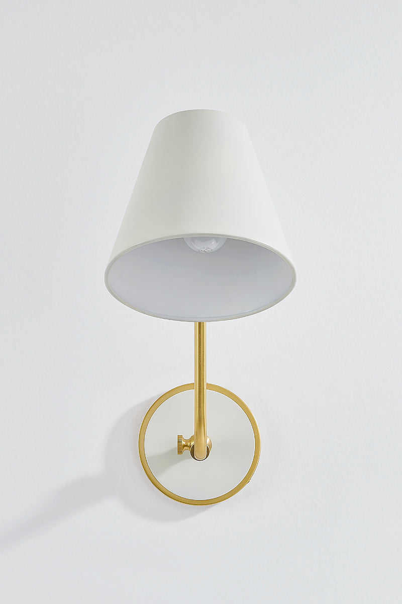 Mitzi by Hudson Valley Lighting Georgann Wall Sconce in Aged Brass / Soft White, detail view 1