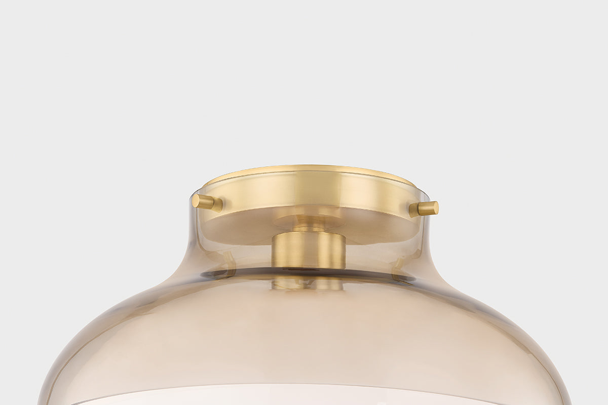 Mitzi by Hudson Valley Lighting Gianna Flush Mount in Aged Brass, detail view 1