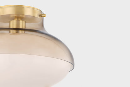 Mitzi by Hudson Valley Lighting Gianna Flush Mount in Aged Brass, detail view 2