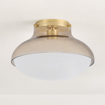 Mitzi by Hudson Valley Lighting Gianna Flush Mount in Aged Brass, detail view 3