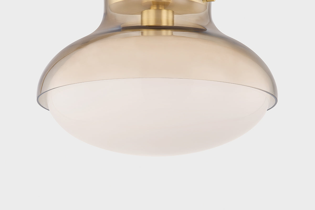 Mitzi by Hudson Valley Lighting Gianna Flush Mount in Aged Brass, detail view 4