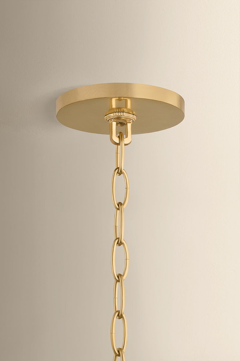 Mitzi by Hudson Valley Lighting Gilda Large Pendant in Aged Brass / Champagne Plated, detail view 1